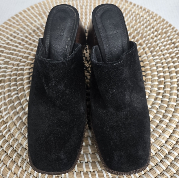 Black Suede Platform Mules 7 - Picture 12 of 12